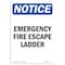 Signmission OSHA Notice Sign, Emergency Fire Escape Ladder, 5in X 3.5in Decal, 3.5" W, 5" L, Portrait OS-NS-D-35-V-11835 - alternate 1